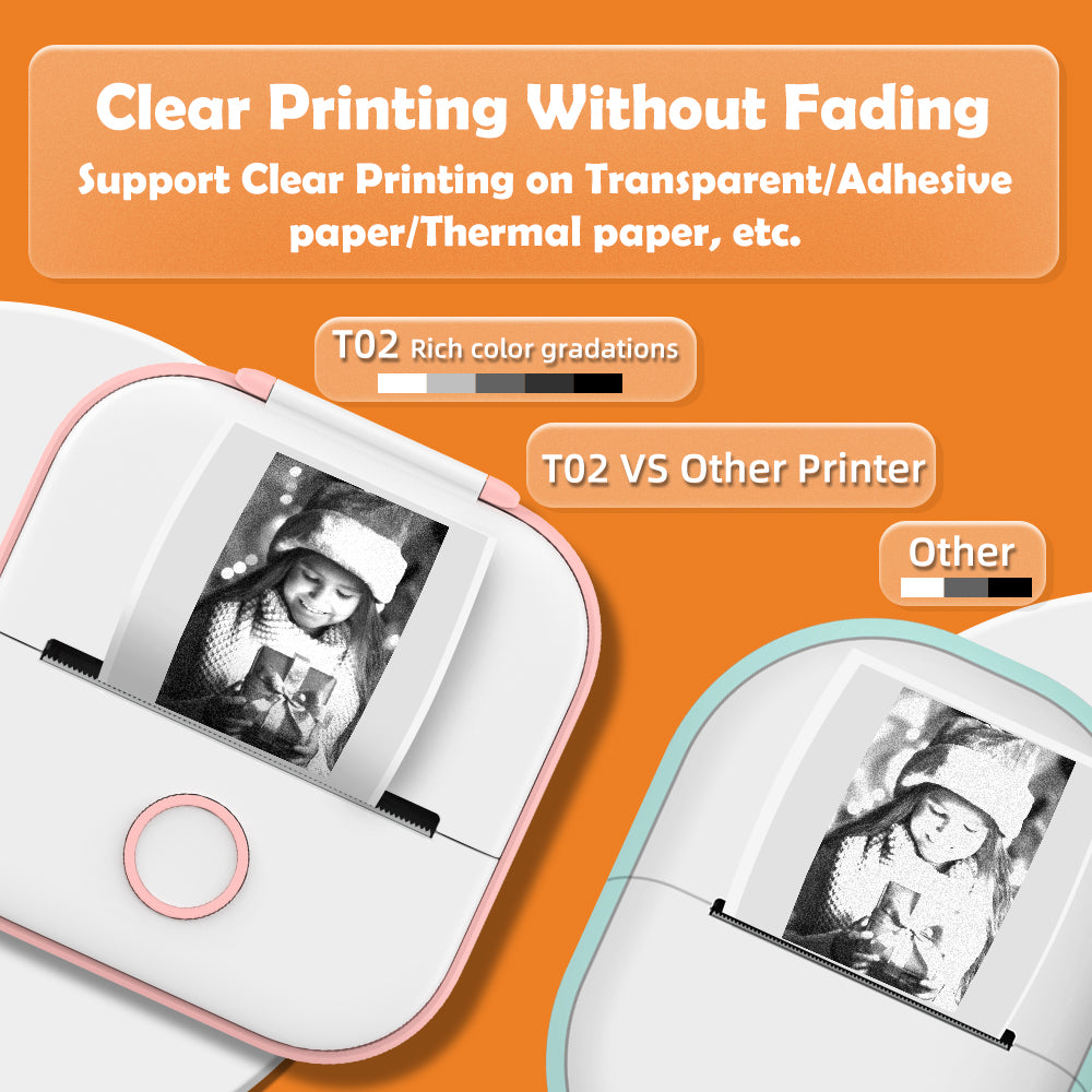 Bluetooth-Compatible Pocket Printer Thermal Printer - mudfm